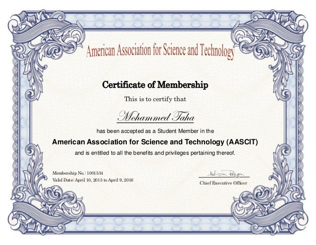 certificate of membership