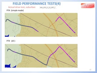 17
FIELD PERFORMANCE TESTS(4)
Actual drive test, suburban
(simple mode)P74
P74 (JD )
 