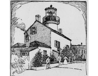 Alcatraz Lighthouse Sketch drawn from a photograph 26 April 1896