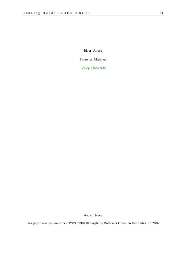 Elder abuse essay