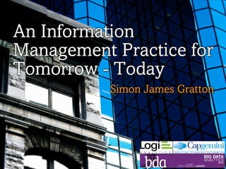 Big Data & Analytics 2013 - Information Management of Tomorrow - Today