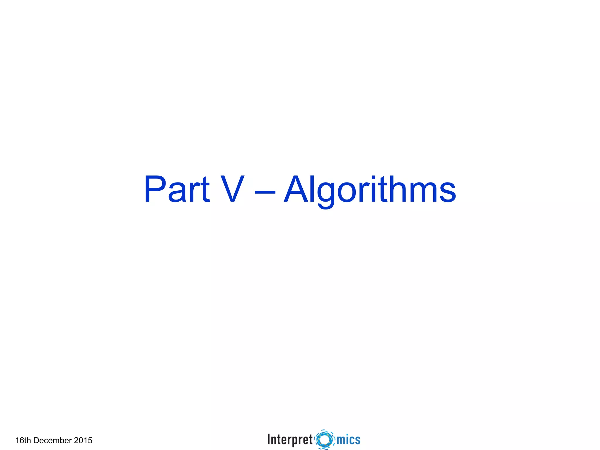 16th December 2015 Part V – Algorithms 
