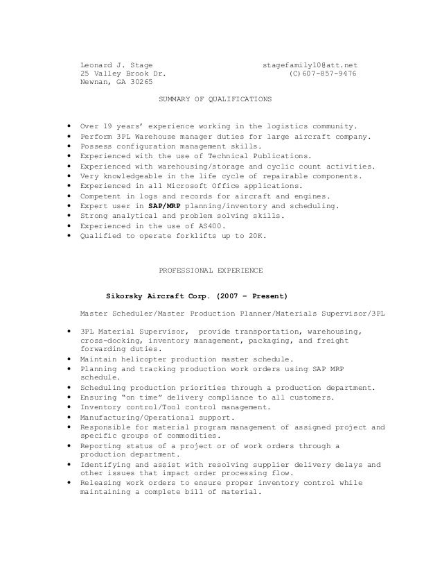 storekeeper resume