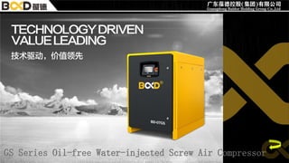GS Series Oil-free Water-injected Screw Air Compressor
 