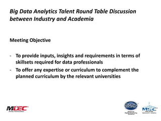 Big Data Analytics Talent Roundtable Discussion (Industry & Academia ...