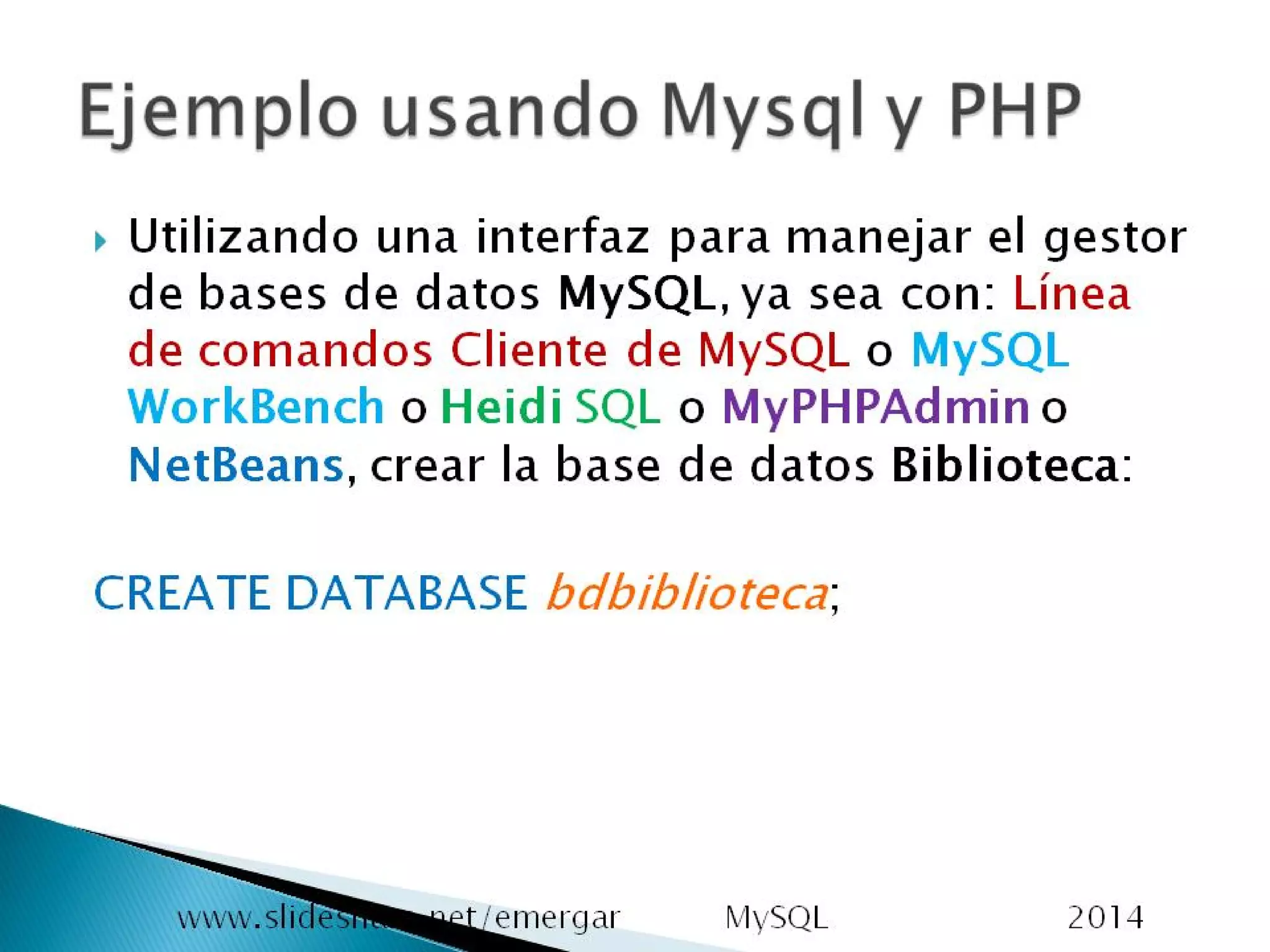 BD Biblioteca con mysql