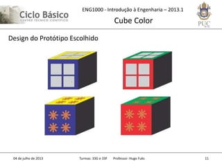 ENG1000 - Introdução à Engenharia – 2013.1
Cube Color
04 de julho de 2013 Turmas: 33G e 33F Professor: Hugo Fuks 11
Design do Protótipo Escolhido
 