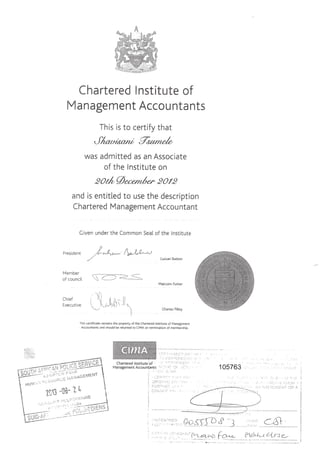 CIMACertified copies of Certificates