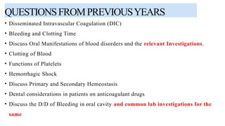 Comprehensive Overview of Bleeding and Clotting Disorders in Dentistry ...