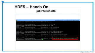 jobtracker.info
HDFS – Hands On
 
