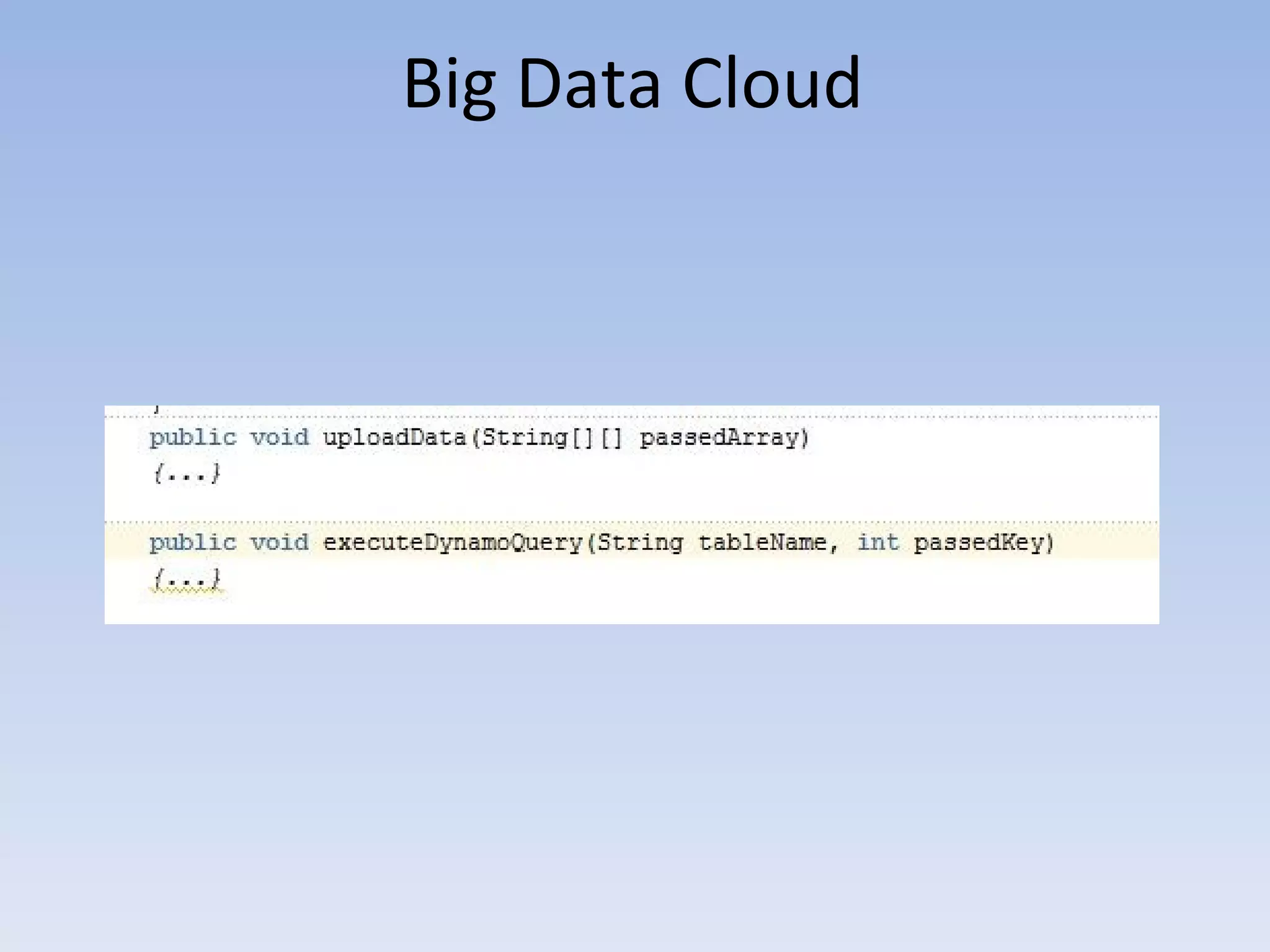Big Data Cloud
 