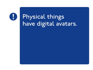Physical things 
have digital avatars. 
 