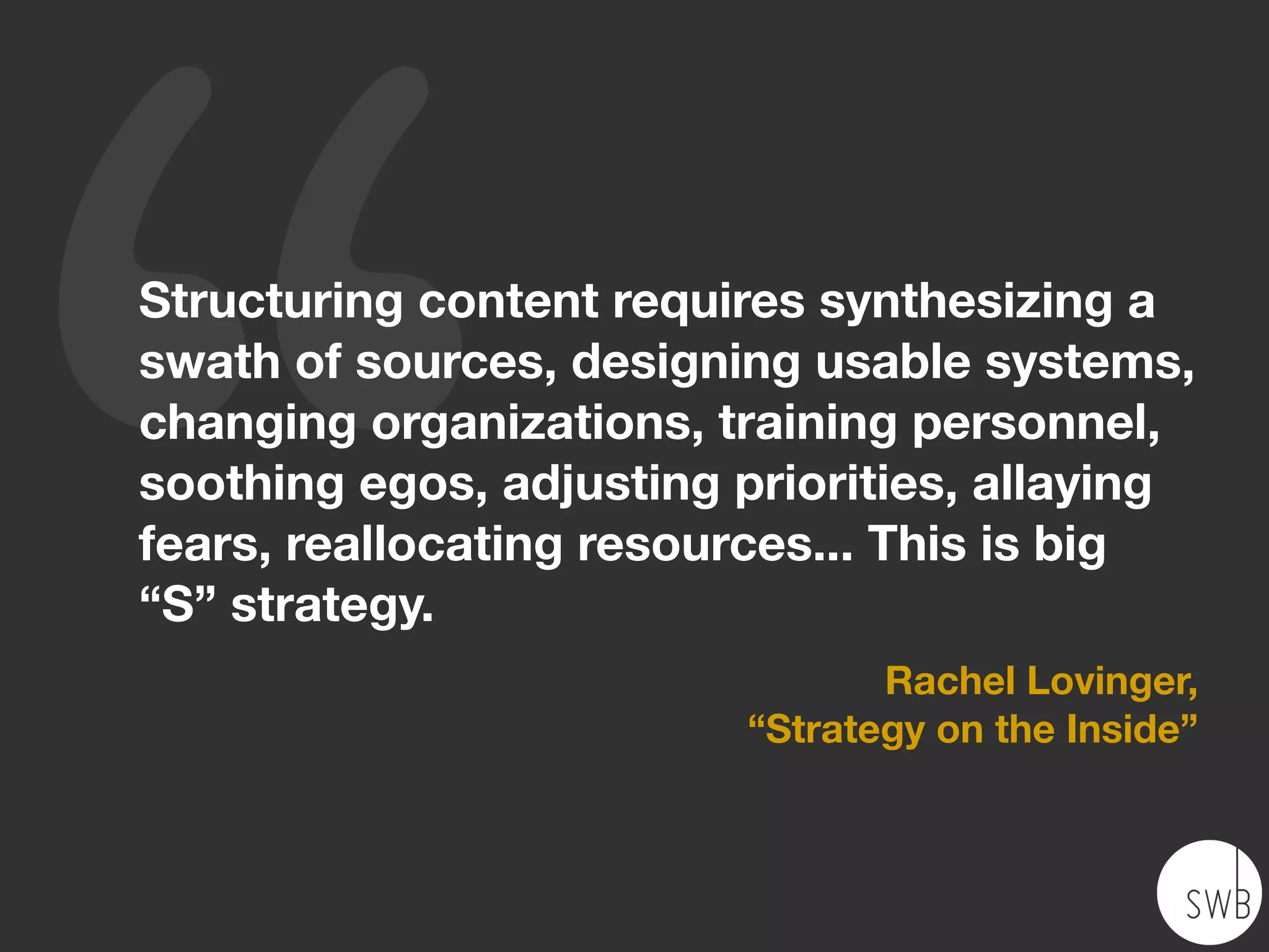 This doesn’t just happen.
 