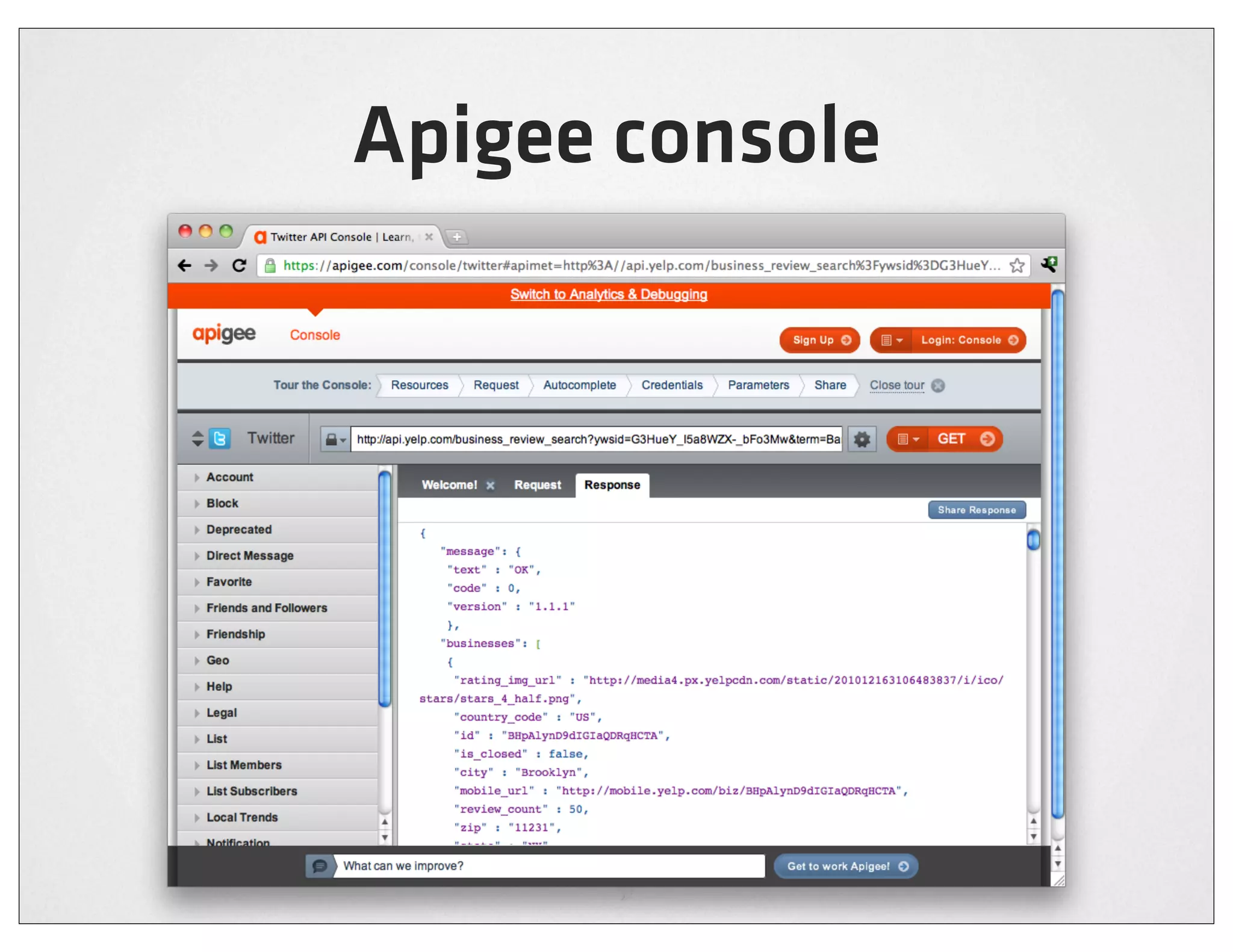 Apigee console
 