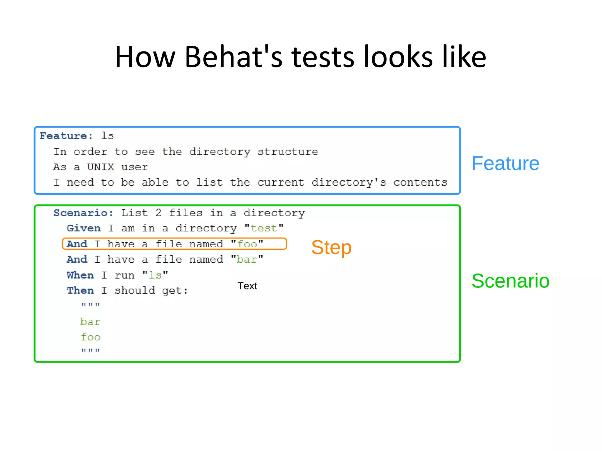 How Behat's tests looks like