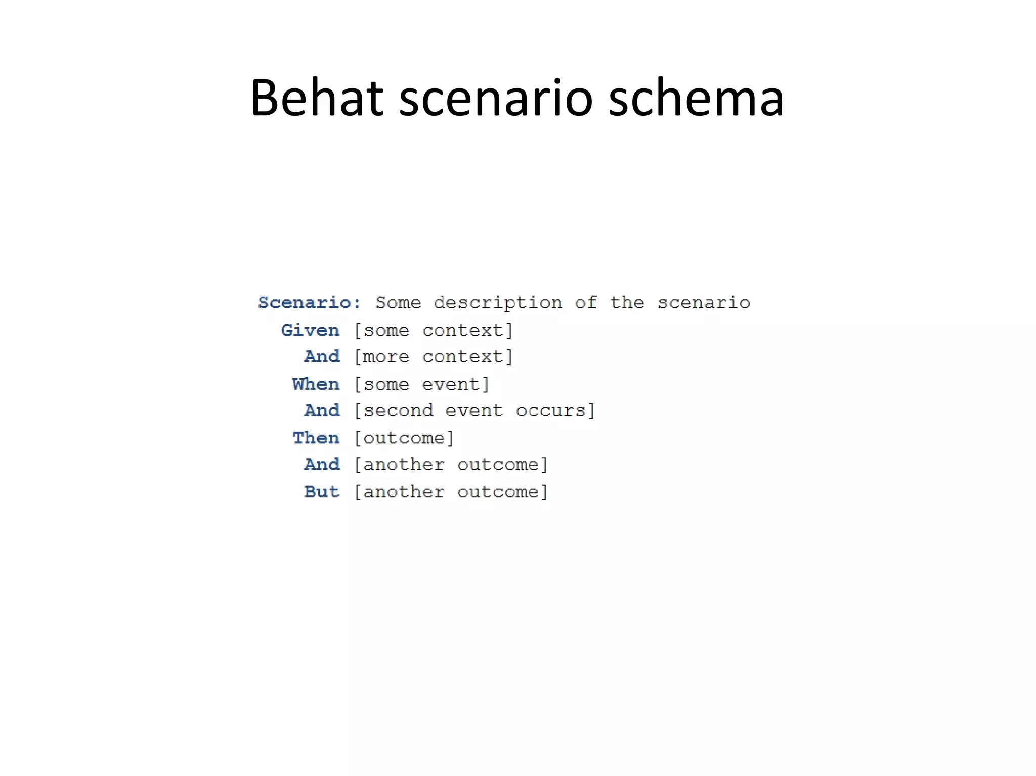 Behat scenario schema