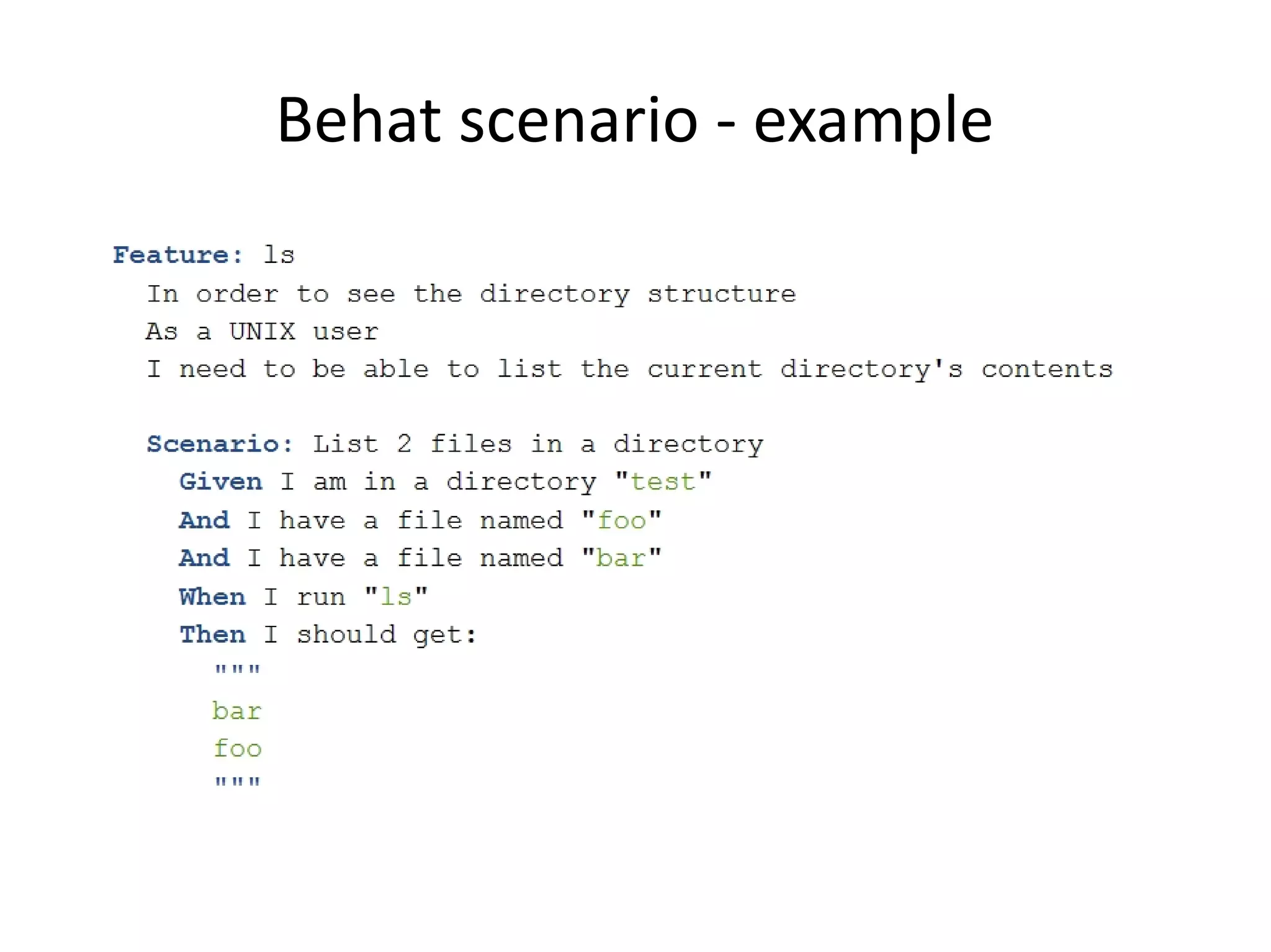 Behat scenario - example