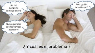 ¿ Y cuál es el problema ?
No me
cumpliste
como yo quería
Pero ¿quién
te entiende?
Nunca cumples
con los tiempos
esperados
 