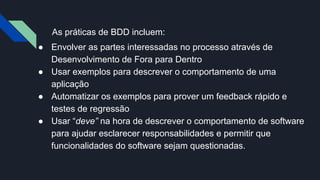 BDD - Behavior Driven Development | PDF