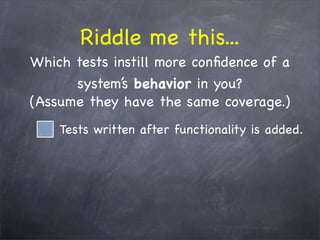 The WHY behind TDD/BDD and the HOW with RSpec