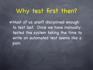 The WHY behind TDD/BDD and the HOW with RSpec