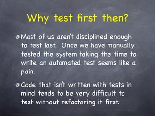 The WHY behind TDD/BDD and the HOW with RSpec