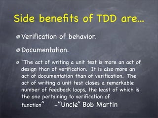 The WHY behind TDD/BDD and the HOW with RSpec