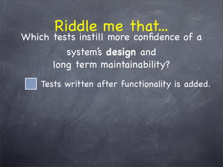The WHY behind TDD/BDD and the HOW with RSpec