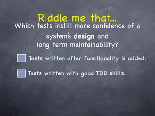 The WHY behind TDD/BDD and the HOW with RSpec