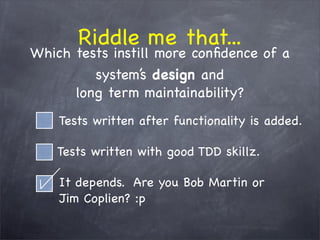 The WHY behind TDD/BDD and the HOW with RSpec