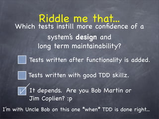 The WHY behind TDD/BDD and the HOW with RSpec