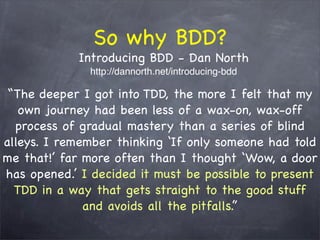 The WHY behind TDD/BDD and the HOW with RSpec