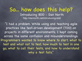 The WHY behind TDD/BDD and the HOW with RSpec