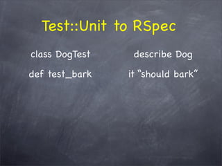 The WHY behind TDD/BDD and the HOW with RSpec