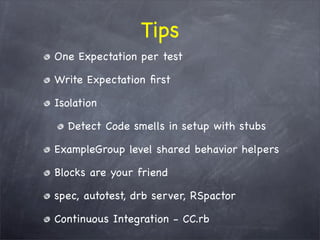 The WHY behind TDD/BDD and the HOW with RSpec