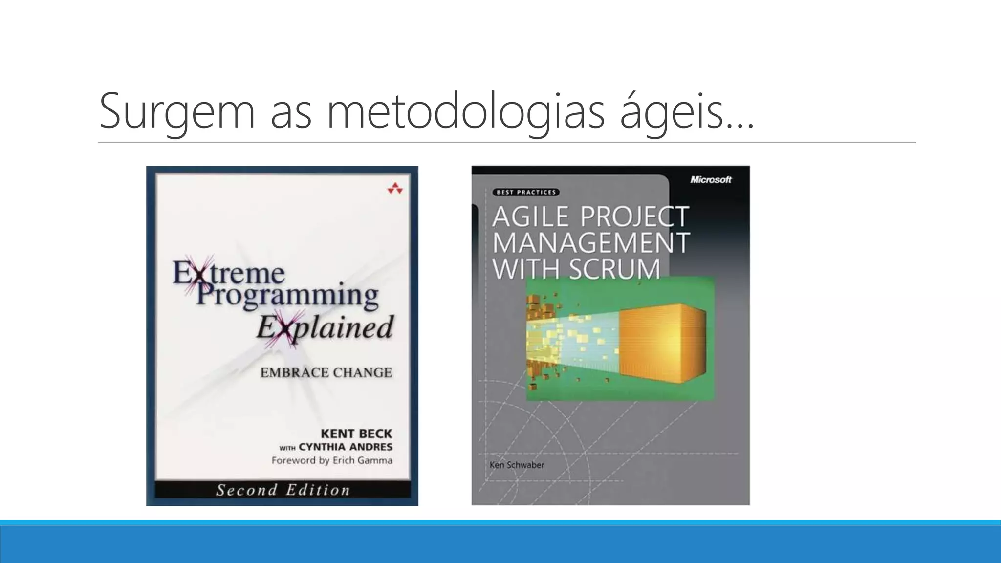 Surgem as metodologias ágeis...
 