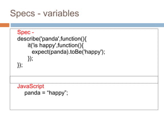 Jasmine - A BDD test framework for JavaScript | PPT
