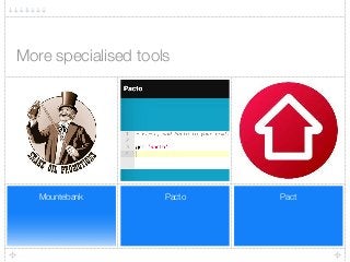 PactPactoMountebank
More specialised tools
 