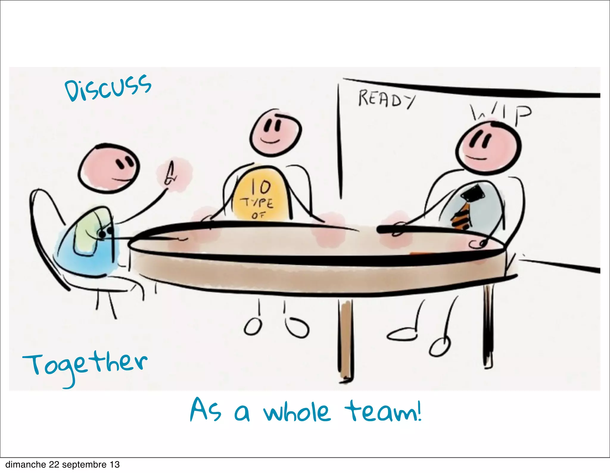 Discuss
Together
As a whole team!
dimanche 22 septembre 13
 