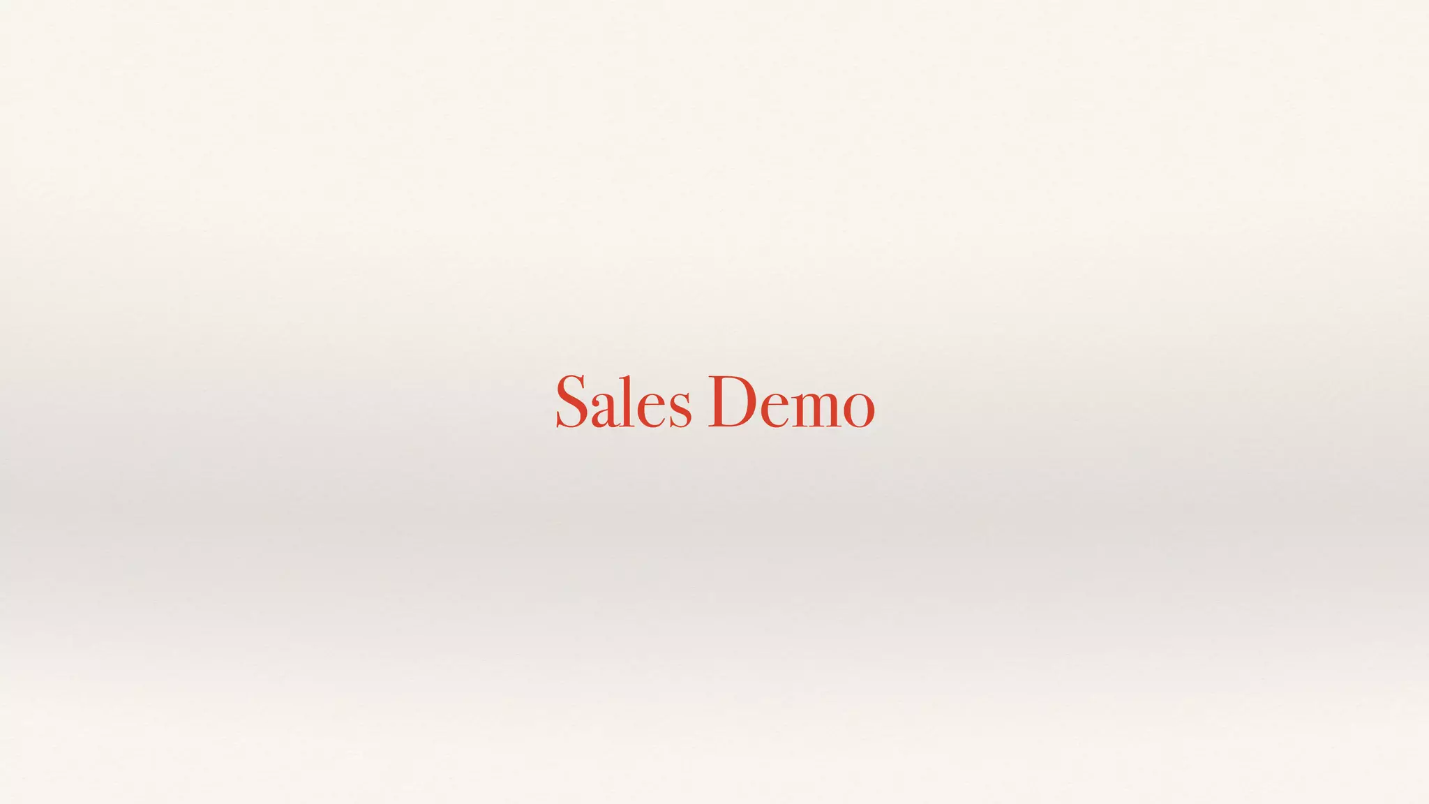 Sales Demo
 
