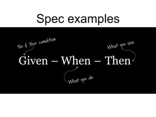Spec examples
 