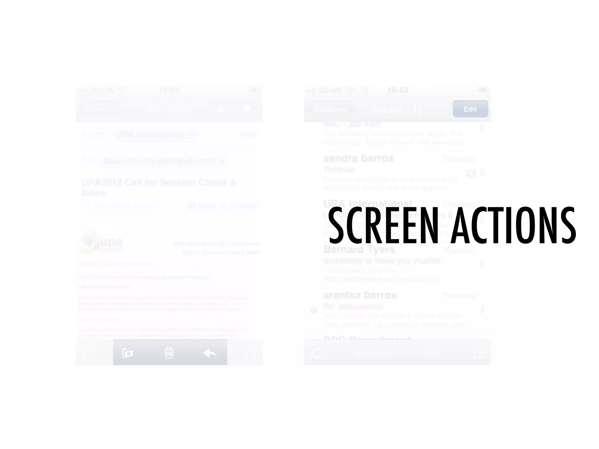 SCREEN ACTIONS
 