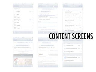 CONTENT SCREENS
 