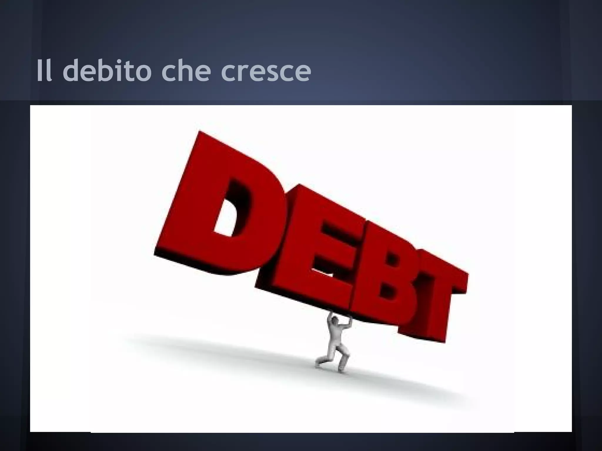 Il debito che cresce
 