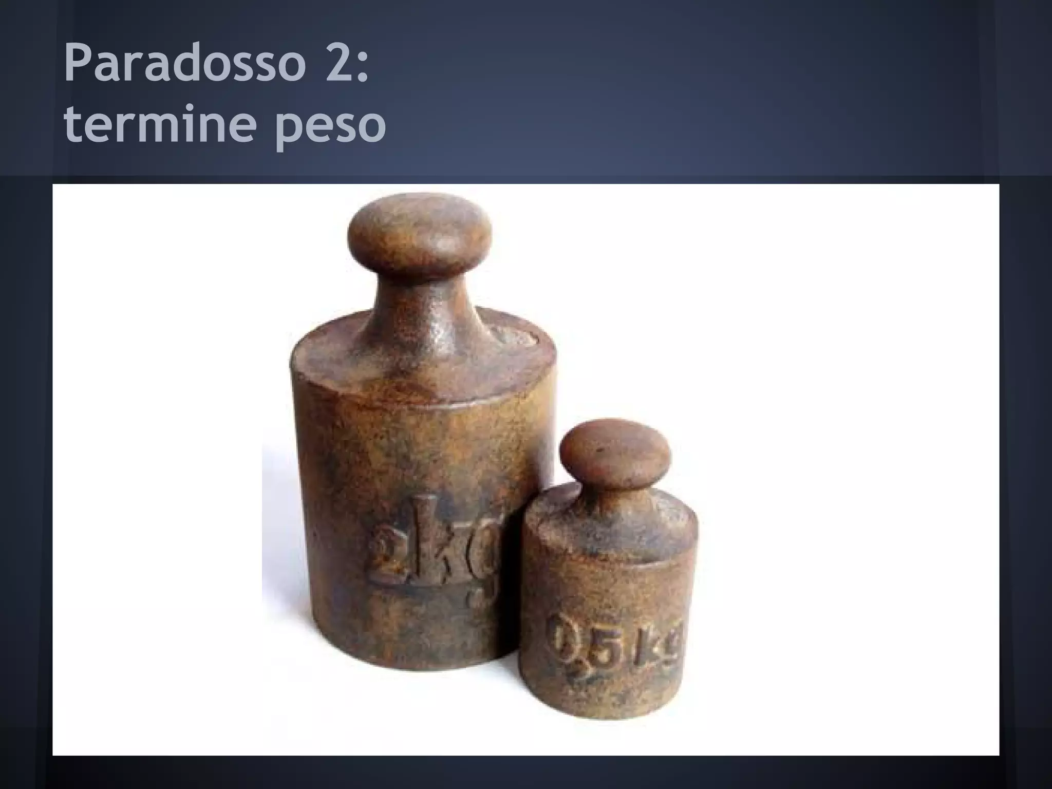 Paradosso 2:
termine peso
 