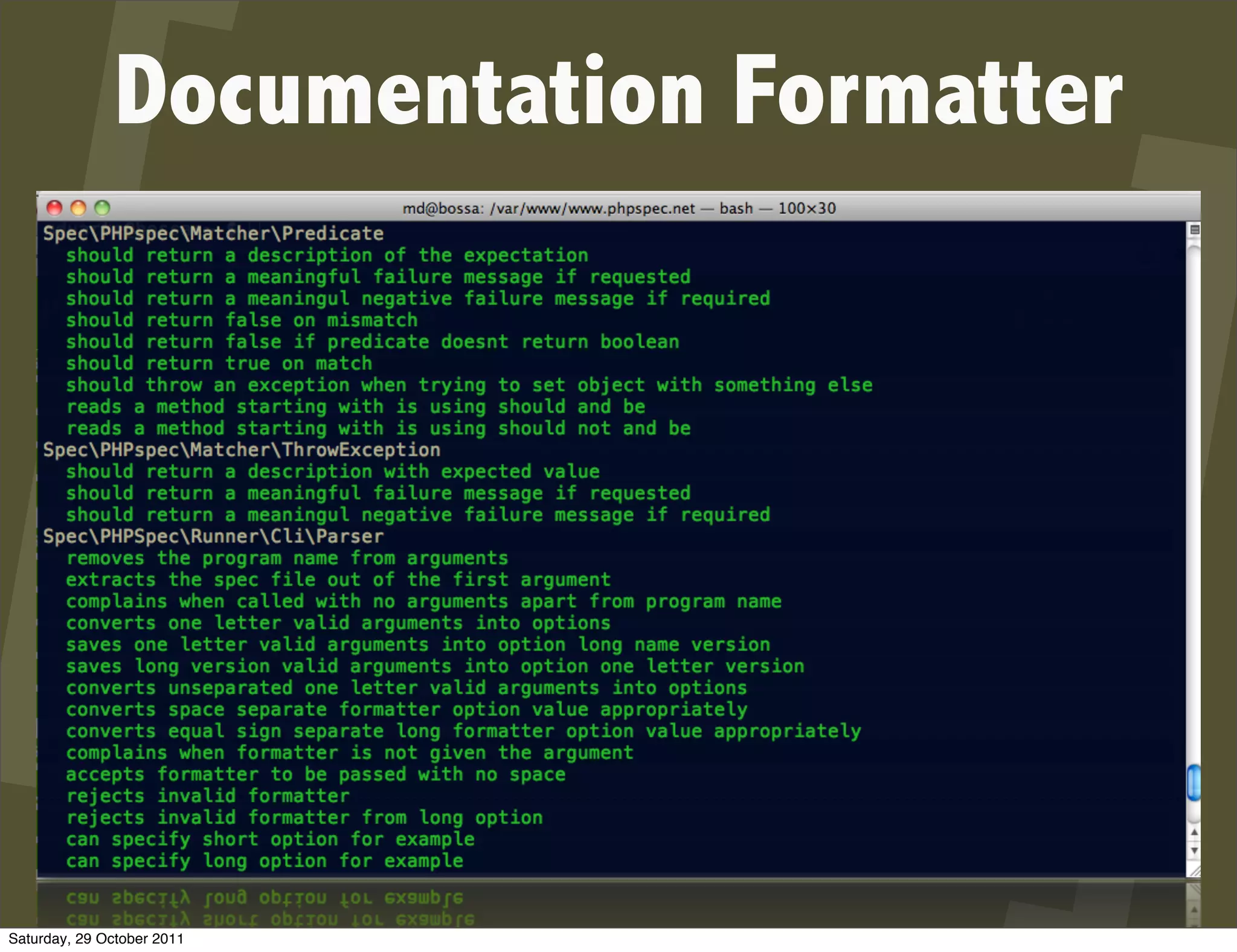 Documentation Formatter




Saturday, 29 October 2011
 
