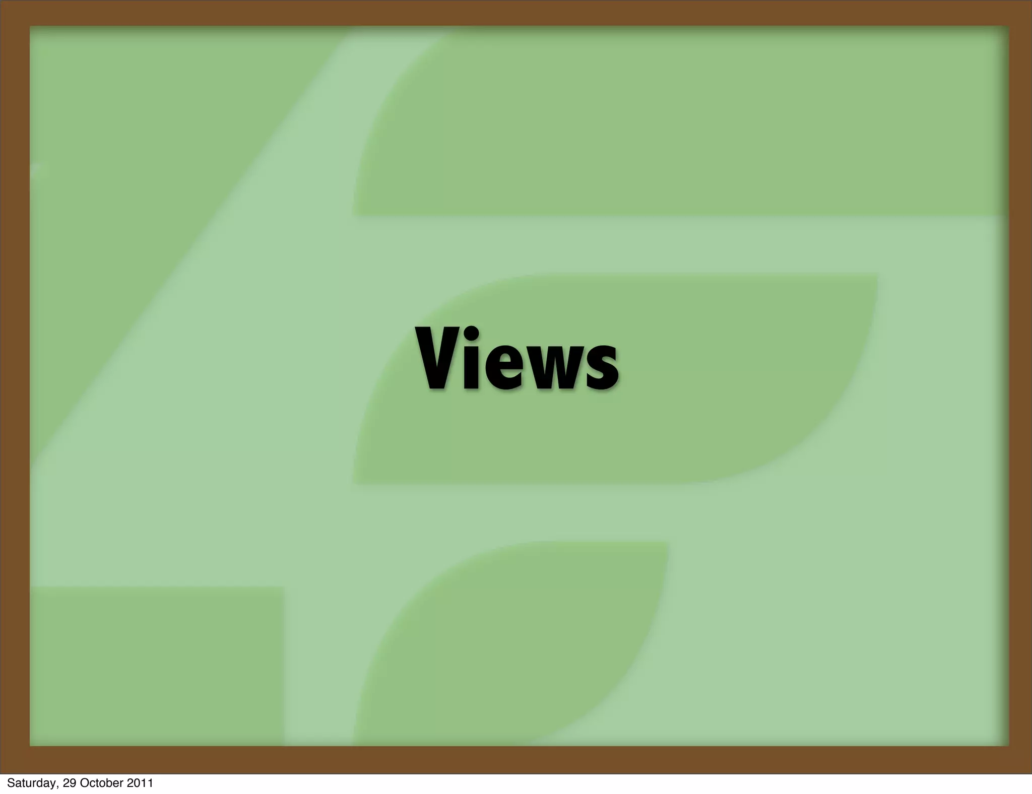 Views



Saturday, 29 October 2011
 