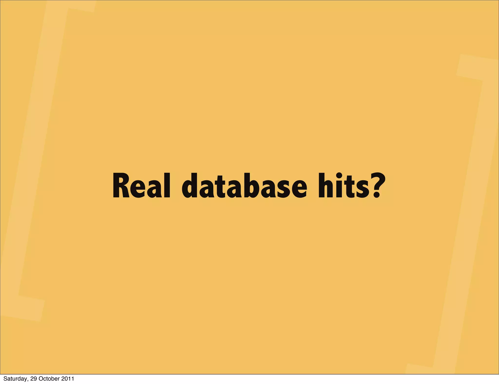 Real database hits?




Saturday, 29 October 2011
 