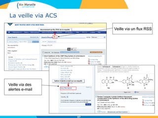 La veille via ACS
Veille via un flux RSS
Veille via des
alertes e-mail
97
 