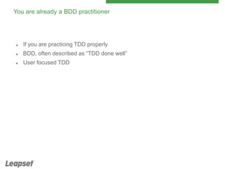Behavior Driven Development by Example | PPT